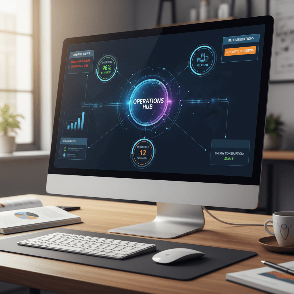 Data dashboard showing operational metrics and key performance indicators